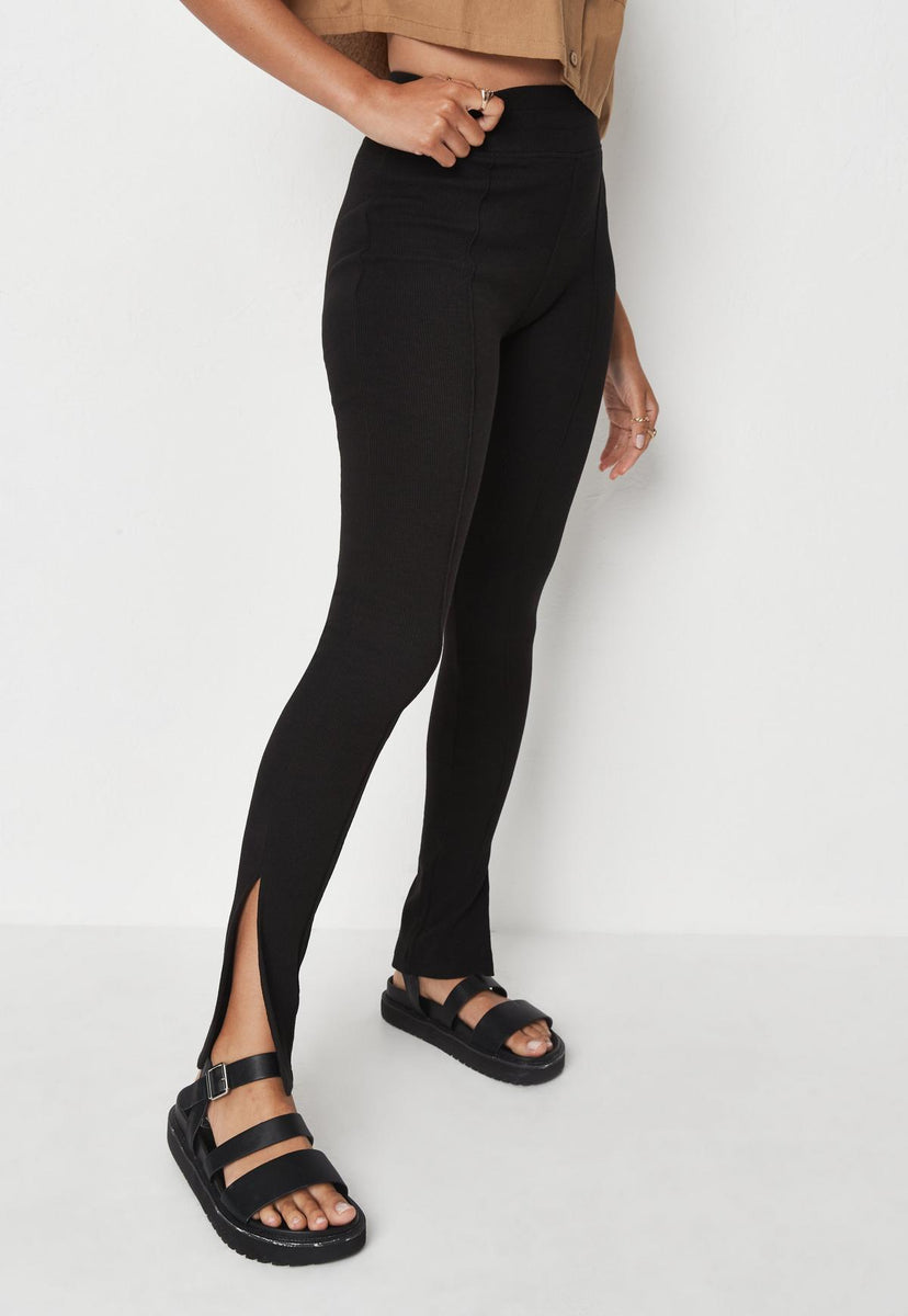 Missguided Seam Front Leggings in Knit Grey UK 8 (msgd8)